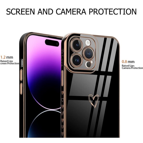 iPhone 14 Pro Max Black Heart Case - Picture 4 of 7